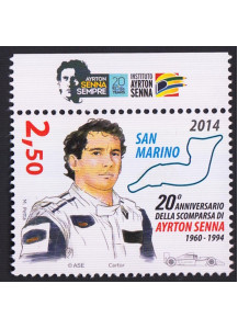 2014 - Francobollo nuovo dedicato al Pilota Ayrton Senna 20° Ann. Morte